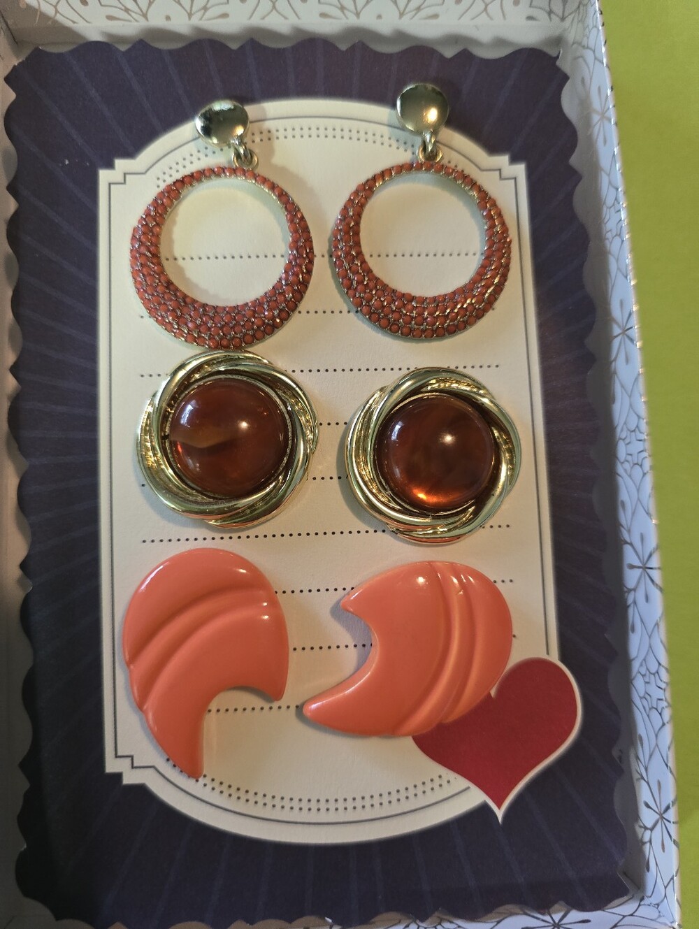 3 Pairs Of Vintage Earrings